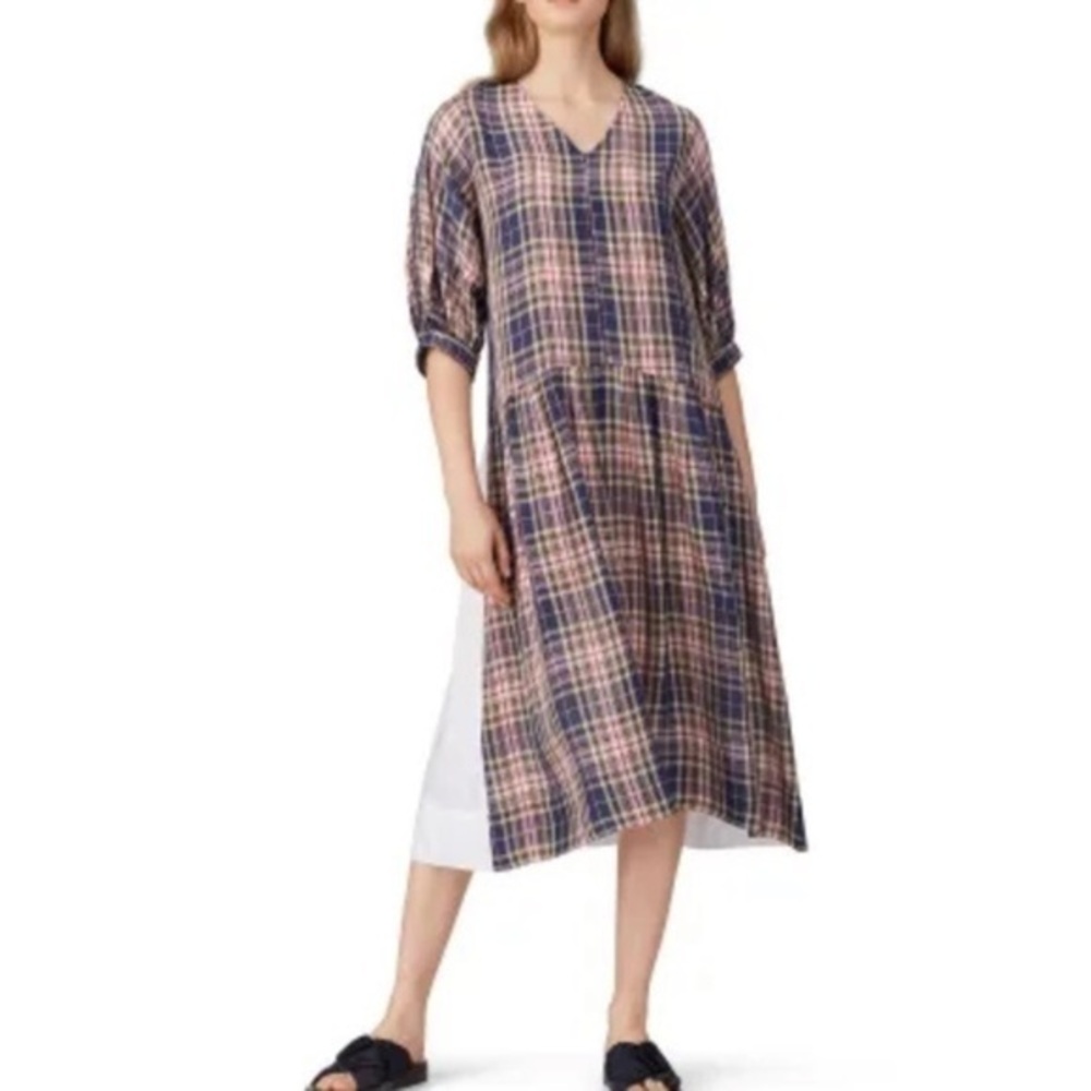 Sea New York Rooney Relaxed Midi Dress Plaid 0
